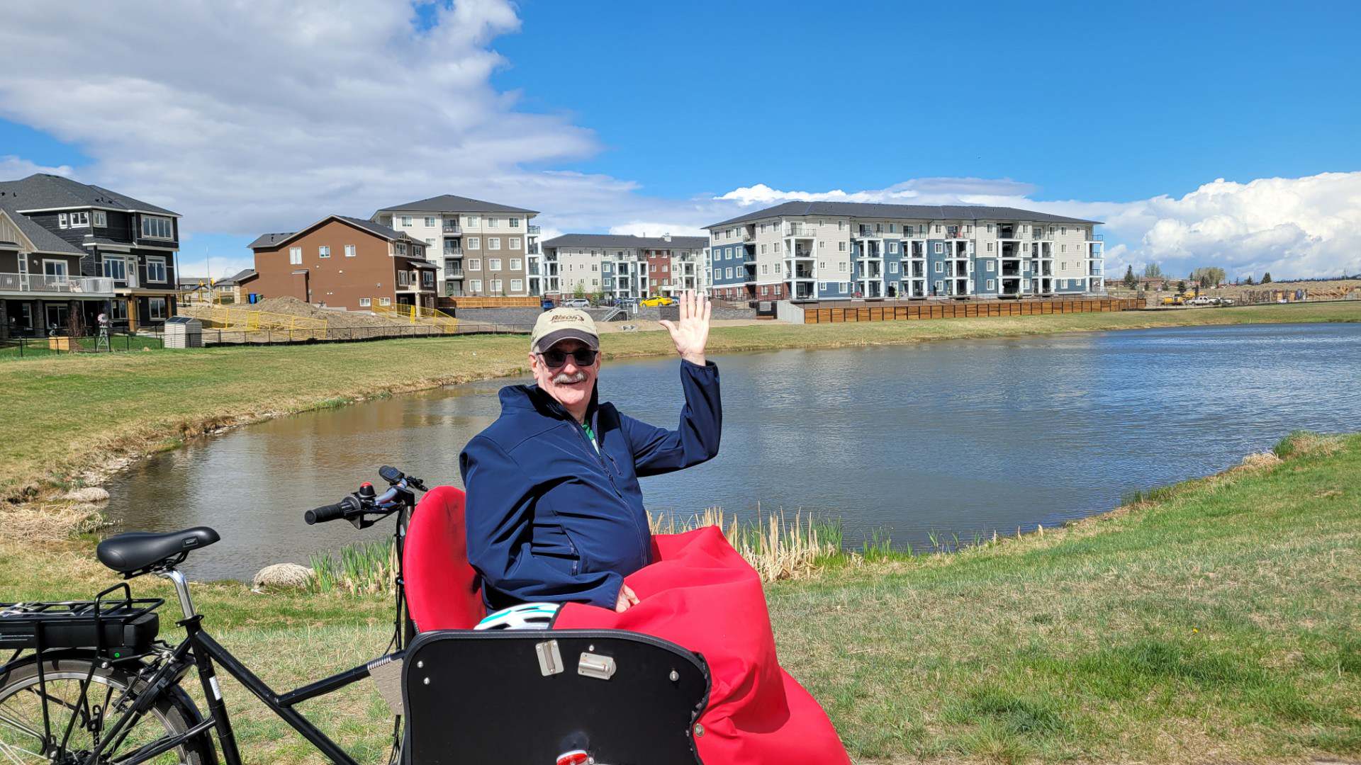 Holy Cross Manor resident Bill Grimm enjoys having some quality time outside.